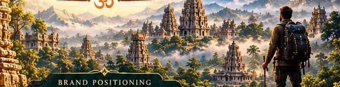 A traveller looking over temples and mountains